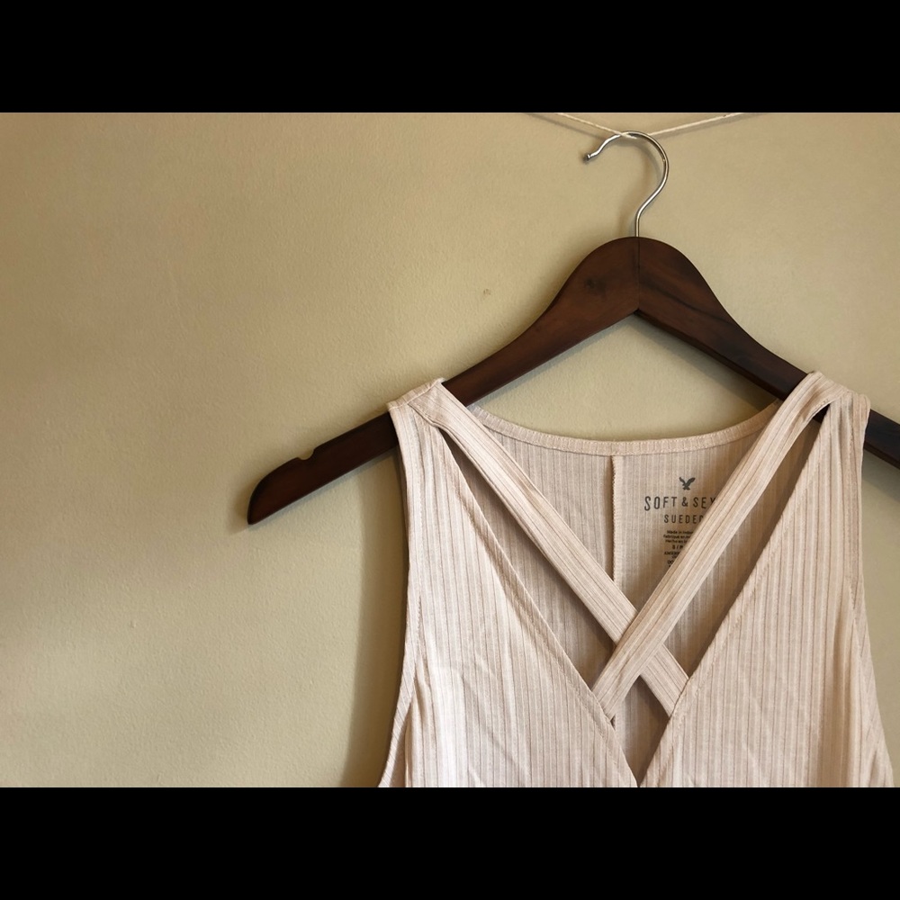 Soft & Sexy Sueded Ribbed Criss Cross Tank